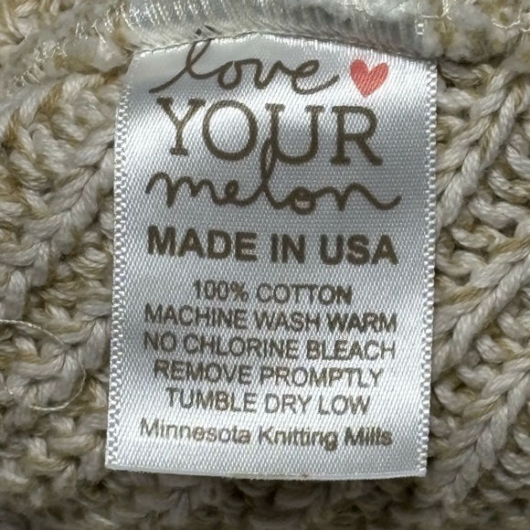 Love Your Melon Tan Knit Beanie Uncuffed Hat Slouchy Slouch MADE IN USA - Picture 4 of 9